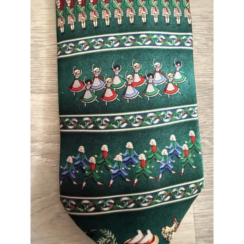 Vintage SILK 12‎ Days Of Christmas Neck Tie